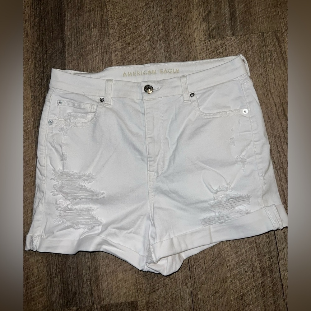 American Eagle Curvy Hi-Rise Shortie Jean Shorts